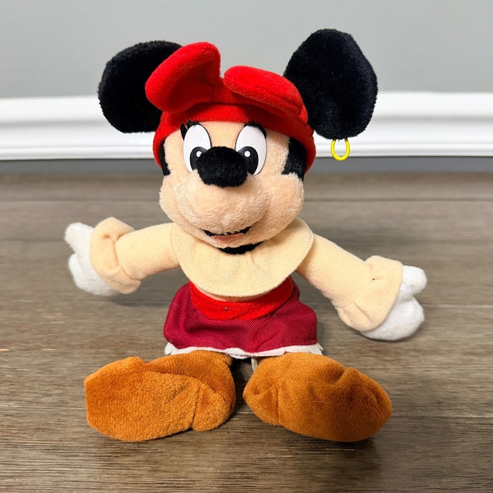 Vintage Disney Minnie Mouse Pirate Plush Walt Disney World Theme Park Edition